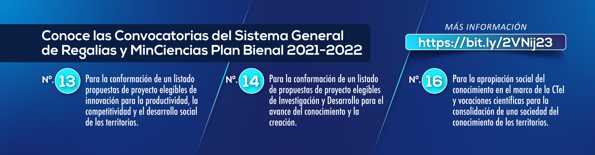 Conoce las convocatorias del Sistema General de Regalías y MinCiencias Plan Bienal 2021-2022